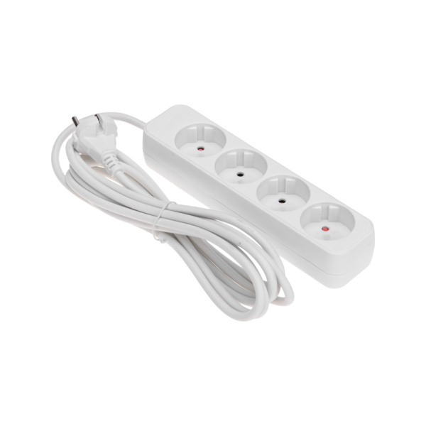 Удлинитель STANDARD 4 гнезда, 3м, 2х1,0мм², б/з, белый REXANT