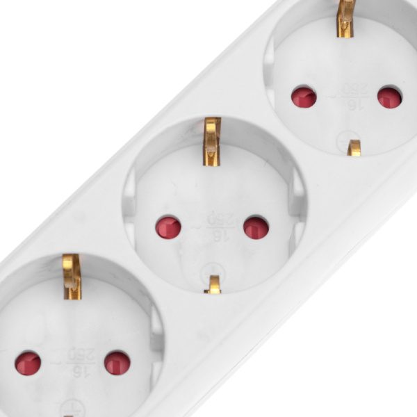 Удлинитель STANDARD 5 гнезд, 1,5м, 3х1,0мм², с/з, с выключателем, белый REXANT