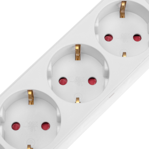 Удлинитель STANDARD 5 гнезд, 5м, 3х1,0мм², с/з, с выключателем, 2 USB, белый REXANT