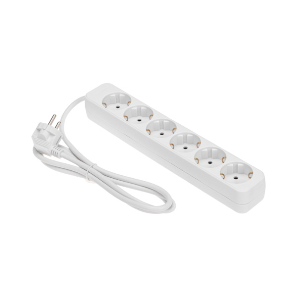 Удлинитель STANDARD 6 гнезд, 1,5м, 3х1,0мм², с/з, белый REXANT