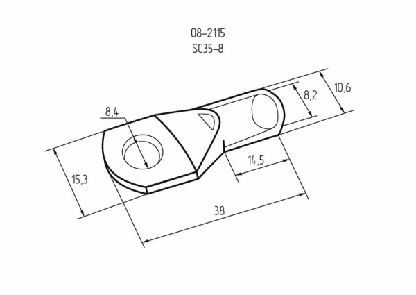 Наконечник кольцевой REXANT НК, ø8.4 мм, 35 мм², ТМЛ (DIN) 35-8