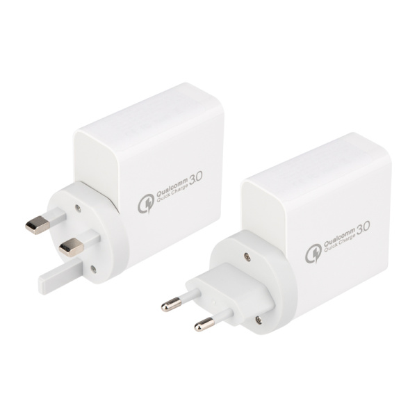 Сетевое зарядное устройство 2xUSB+USB Type-С, переходник + адаптер, 48W белое REXANT
