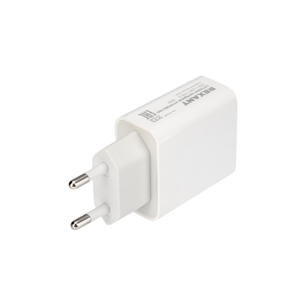 Сетевое зарядное устройство REXANT USB-A+USB-C адаптер, 18W белое