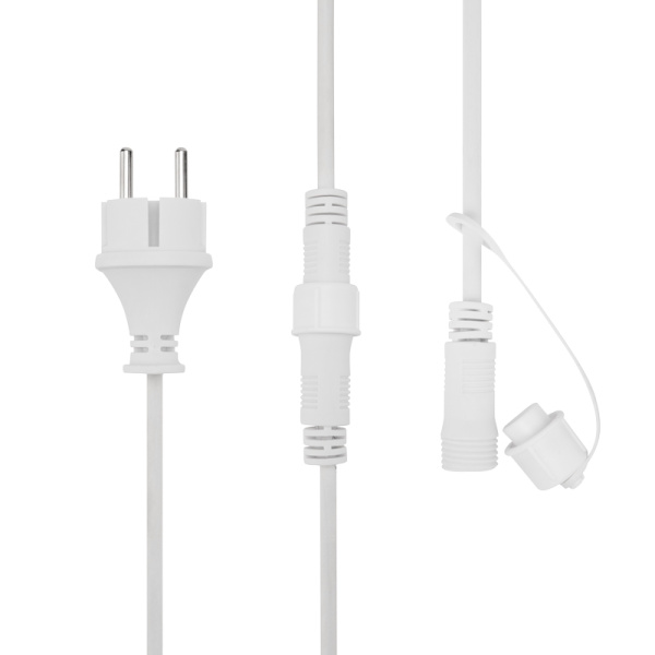 Гирлянда Белт-Лайт 2 жилы, 100м, шаг 40см, 225 патронов Е27, IP65, белый круглый провод ПВХ NEON-NIGHT