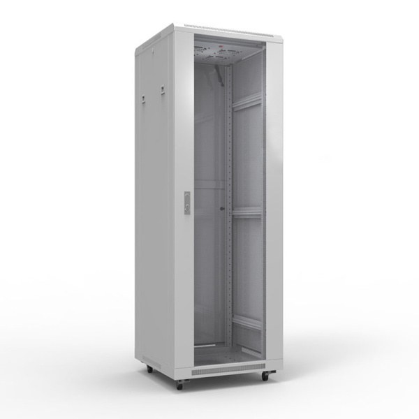 Шкаф напольный 19" 22U 600х600мм, передняя и задняя дверь перфорация, RAL 7035 REXANT