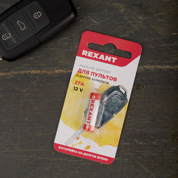 Батарейка высоковольтная A27, 12В, 1 шт, блистер REXANT