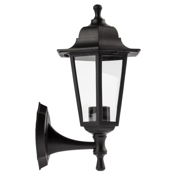 Садово-парковый светильник ЭРА НБУ 06-60-001 черный 6 гранный настенный IP44 Е27 max60Вт