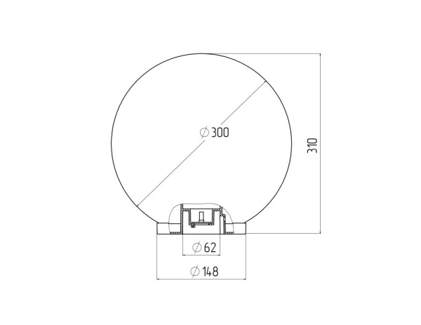 Садово-парковый светильник ЭРА НТУ 01-100-301 шар опаловый на опору / кронштейн IP44 Е27 max100Вт d300mm