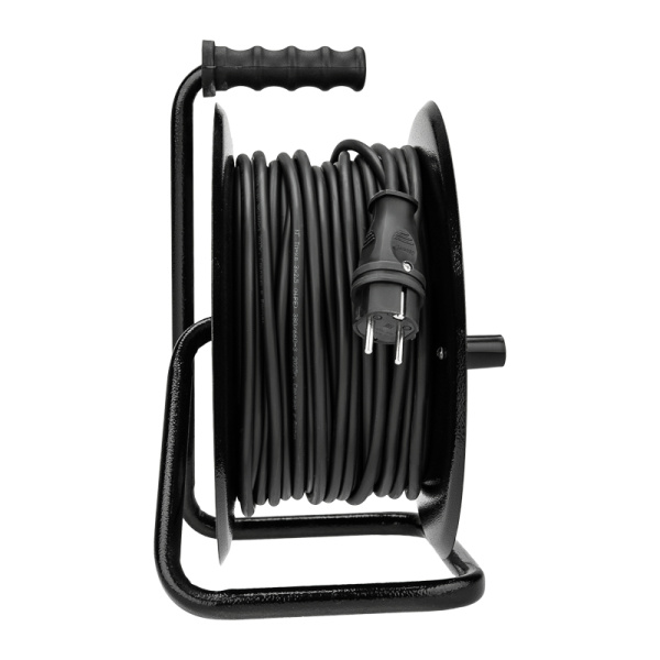 Удлинитель силовой КГ на катушке 4 гнезда, с/з, 50м, 3х2,5мм², IP44 с выключателем, c защитными крышками, металлическая катушка REXANT