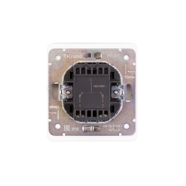 Выключатель ROUND 2 кл проходной (переключатель) 10А с/у перламутр KRANZ