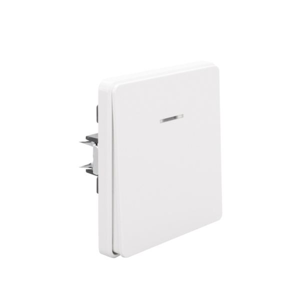 Выключатель ROUND 1 кл перекрестный (переключатель) с подсветкой 10А с/у перламутр KRANZ