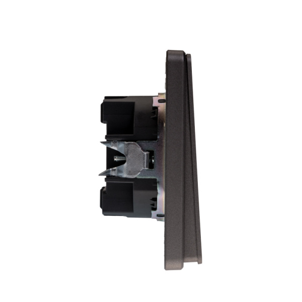 Выключатель ROUND 2 кл проходной (переключатель) 10А с/у титан KRANZ