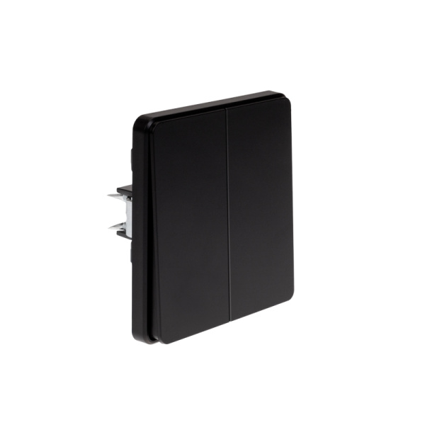 Выключатель ROUND 2 кл проходной (переключатель) 10А с/у оникс KRANZ