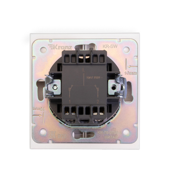 Выключатель STRONG 2 кл проходной (переключатель) 10А с/у жемчуг KRANZ