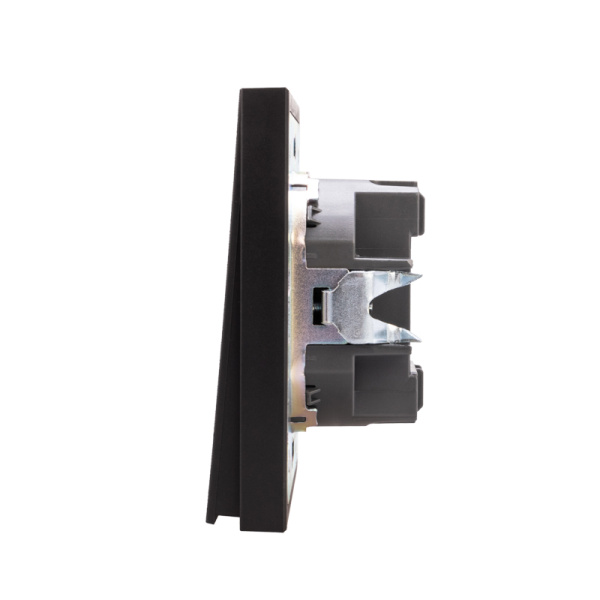 Выключатель STRONG 1 кл перекрестный (переключатель) с подсветкой 10А с/у антрацит KRANZ