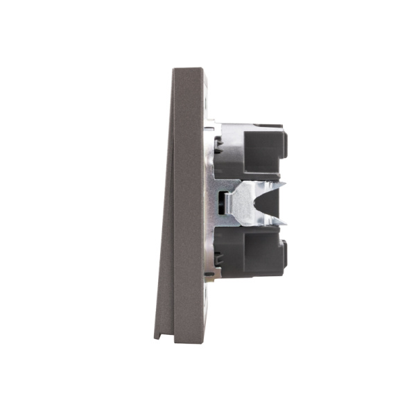 Выключатель STRONG 1 кл перекрестный (переключатель) с подсветкой 10А с/у графит KRANZ