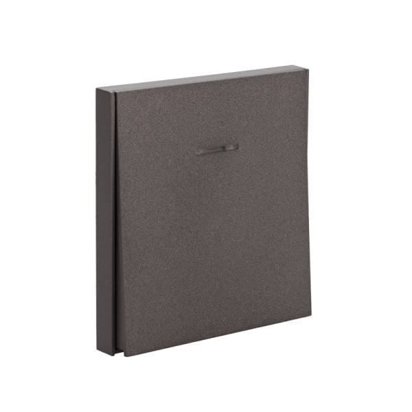 Выключатель STRONG 1 кл перекрестный (переключатель) с подсветкой 10А с/у графит KRANZ