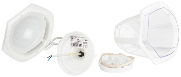 Садово-парковый светильник ЭРА ДСУ 07-8-002 Марсель 1 белый 6 гранный подвесной IP44 светодиодный 8Вт 6500K