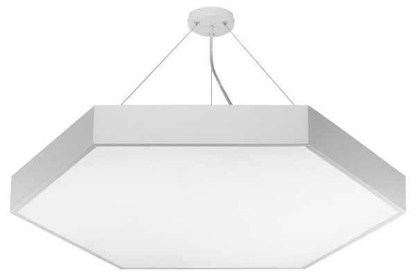 SPO-121-W-40K-038  Светильник LED ЭРА Geometria SPO-121-W-40K-038 Hexagon 38Вт 4000K 4000Лм IP40 600*80 белый подвесной драйвер внутри