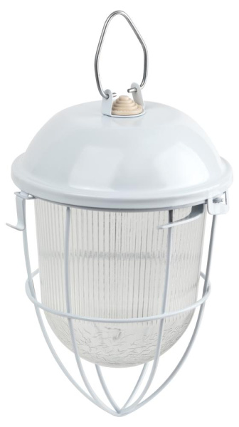 Светильник ЭРА НСП 02-100-003 с решеткой Желудь сталь стекло IP54 E27 max 100Вт 300х170 белый