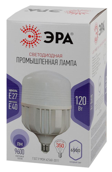 Лампа светодиодная ЭРА STD LED POWER T160-120W-6500-E27/E40 E27 / E40 120Вт колокол холодный дневной свет