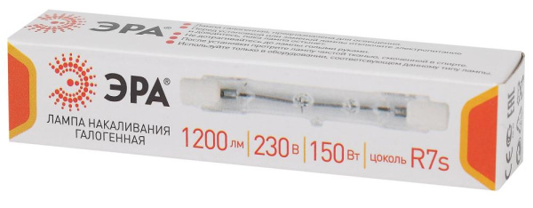 Лампочка галогенная ЭРА J78-150W-R7s-230V R7s 150Вт трубка теплый белый свет