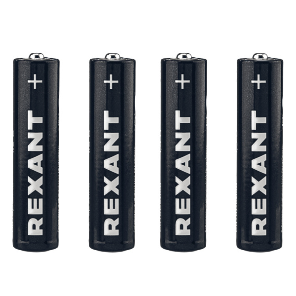 Батарейка алкалиновая AAA/LR03 мизинчиковая 1,5В блистер 4 шт. REXANT