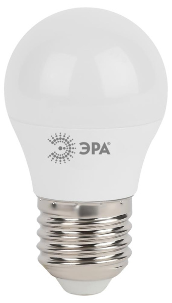 Лампочка светодиодная ЭРА STD LED P45-7W-827-E27 E27 / Е27 7Вт шар теплый белый свет