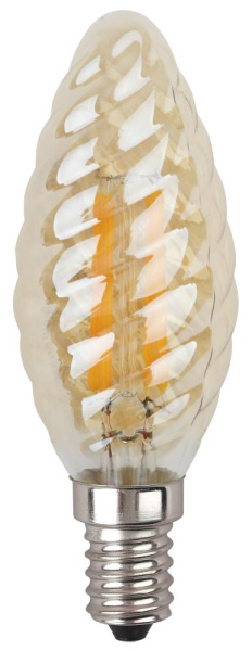 Лампочка светодиодная ЭРА F-LED BTW-7W-827-E14 gold Е14 / E14 7Вт филамент свеча витая золотистая теплый белый свет