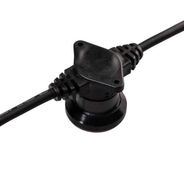 Гирлянда Белт-Лайт 2 жилы, 50м, шаг 40см, 125 патронов E27, IP65, черный круглый провод ПВХ NEON-NIGHT