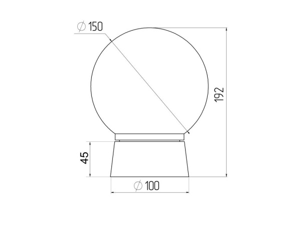 Светильник ЭРА НБП 01-60-004 c прямым основанием Гранат полиэтилен IP20 E27 max 60Вт D150 шар белый