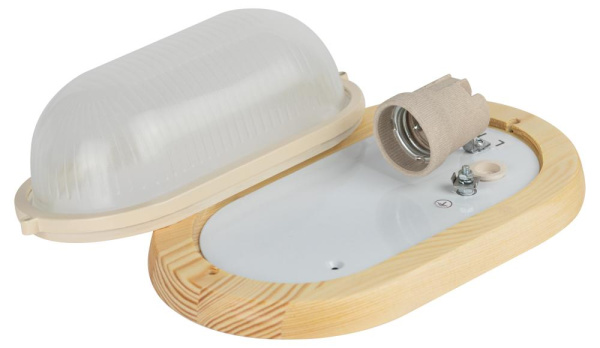 Светильник ЭРА НБО 04-60-011 Кантри дерево/стекло IP54 E27 max 60Вт 232х140 овал клен