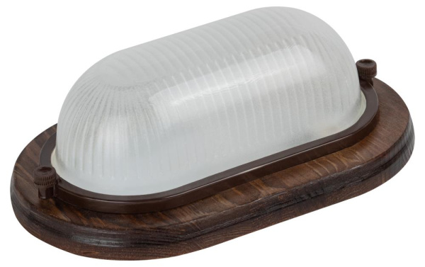 Светильник ЭРА НБО 04-60-021 Кантри дерево/стекло IP54 E27 max 60Вт 232х140 овал орех