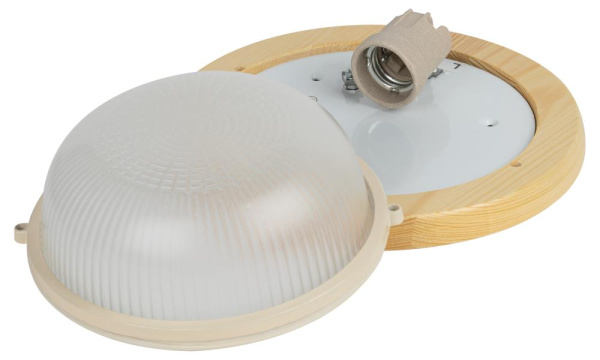 Светильник ЭРА НБО 03-60-011 Кантри дерево/стекло IP54 E27 max 60Вт D220 круг клен