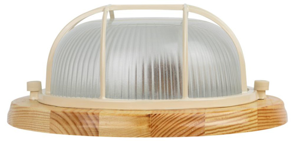 Светильник ЭРА НБО 03-60-012 Кантри дерево/стекло решетка IP54 E27 max 60Вт D220 круг клен