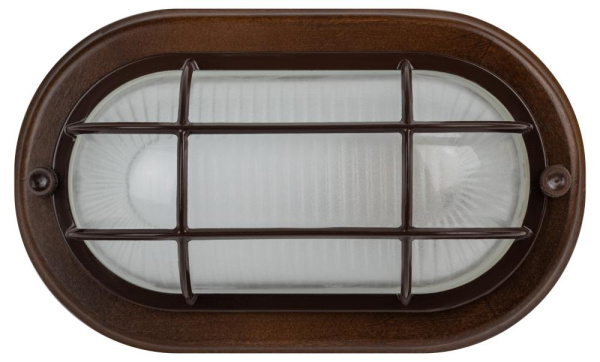 Светильник ЭРА НБО 04-60-022 Кантри дерево/стекло решетка IP54 E27 max 60Вт 232х140 овал орех