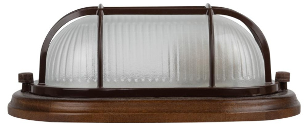 Светильник ЭРА НБО 04-60-022 Кантри дерево/стекло решетка IP54 E27 max 60Вт 232х140 овал орех