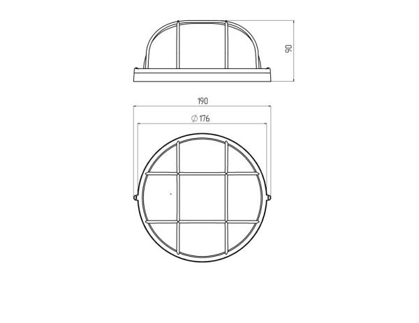 Светильник ЭРА НБП 03-60-002 Акватермо алюминий/стекло решетка IP54 E27 max 60Вт D176 круг белый