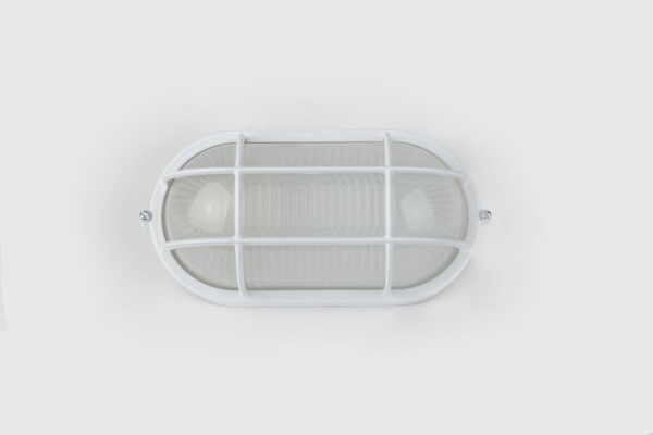 Светильник ЭРА НБП 04-60-002 Акватермо алюминий/стекло решетка IP54 E27 max 60Вт 212х105 овал белый