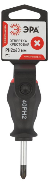 40PH2  Отвертка ЭРА PH 2х40 мм крестовая двухкомпонентная рукоятка