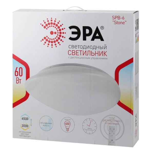 Светильник потолочный светодиодный ЭРА Классик с ДУ SPB-6-60-RC Stone 60Вт 3000-6500К 4800Лм