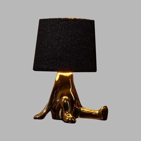 Светильник декоративный Человечек, золотой с черным абажуром, Е27 REXANT