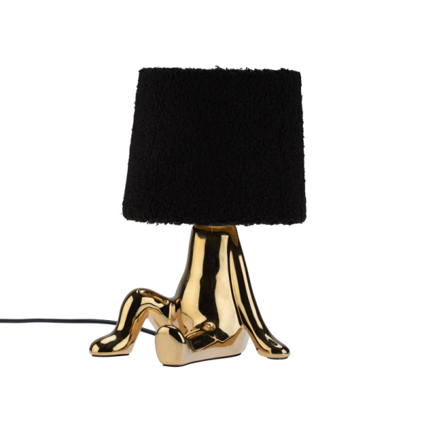 Светильник декоративный Человечек, золотой с черным абажуром, Е27 REXANT