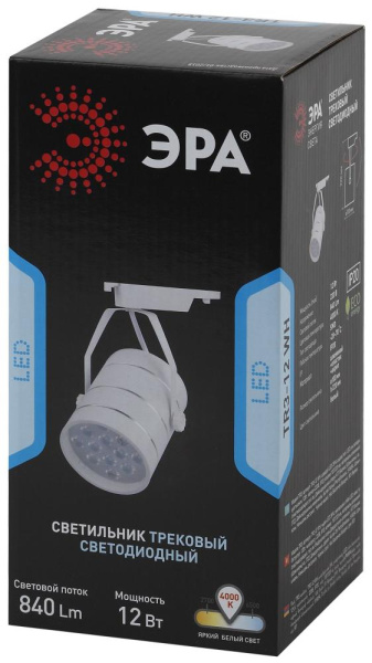 Трековый светильник однофазный ЭРА TR3 - 12 WH светодиодный 12Вт белый SMD