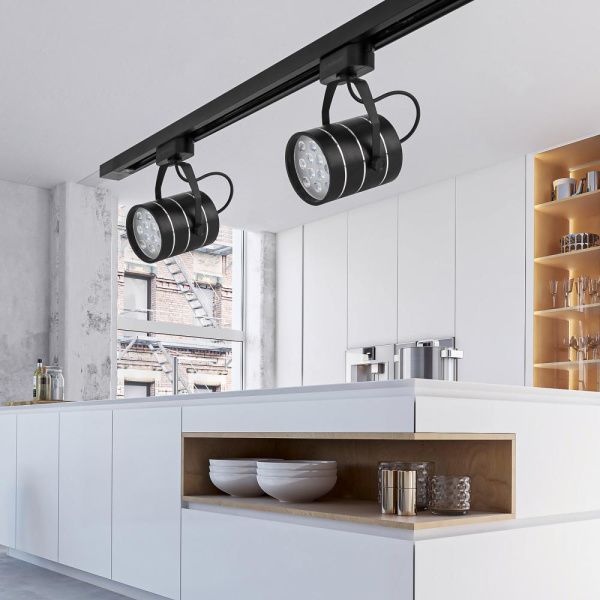 Трековый светильник однофазный ЭРА TR3 - 12 BK светодиодный 12Вт черный SMD