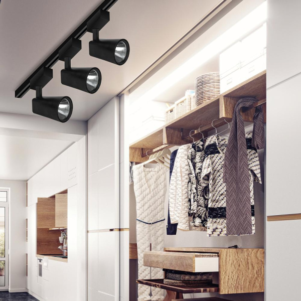 Трековый светильник однофазный ЭРА TR4 - 20 BK светодиодный 20Вт черный COB