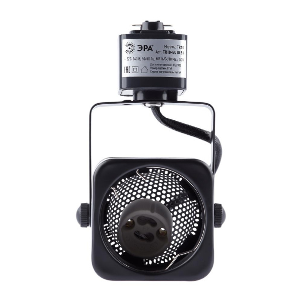 Трековый светильник однофазный ЭРА TR10-GU10 BK под лампу MR16 черный
