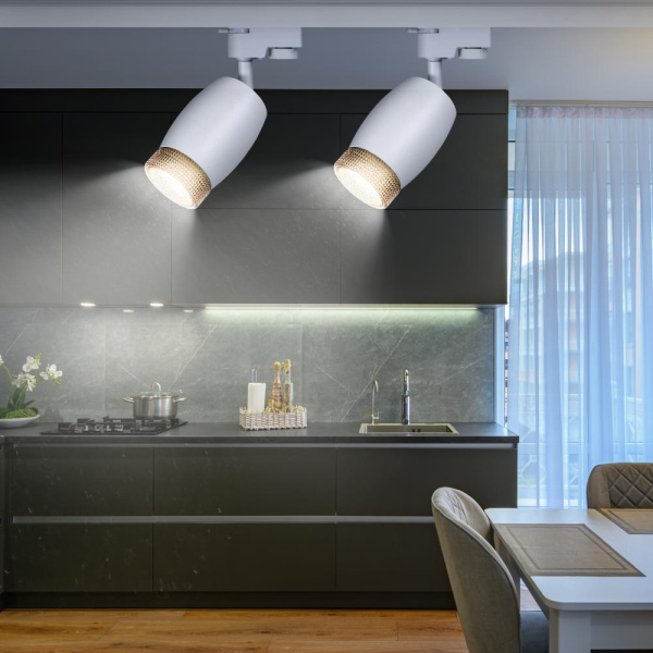 Трековый светильник однофазный ЭРА TR51 - GU10 WH под лампу GU10 матовый белый