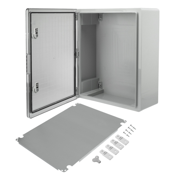 Корпус пластиковый ЩМПп с прозрачной дверцей и монтажной панелью 500х400х240мм, АБС, УХЛ1, IP65 REXANT