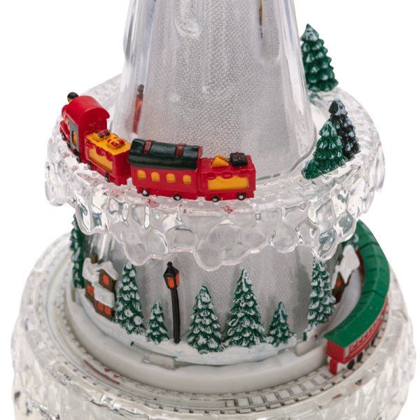 Фигура светодиодная на подставке Новогодний поезд с мелодией 30,5см, RGB NEON-NIGHT